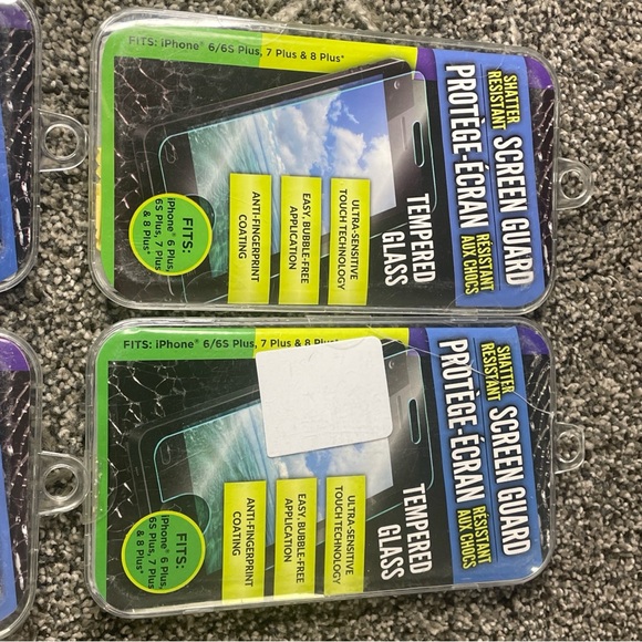 Lot Of 4 Shatter Resistant Tempered Glass Screen Guard iPhone 6 & 6S/7/8 Plus - Picture 3 of 7